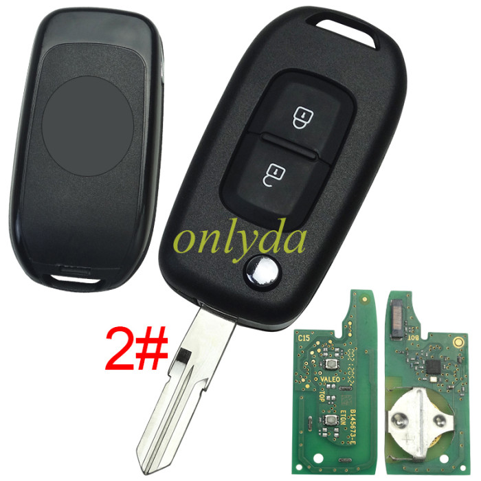 Original Renault 2 button remote key  hitag AES 4A (NCF296XM) chip with 434mhz Original PCB + aftermarket shell