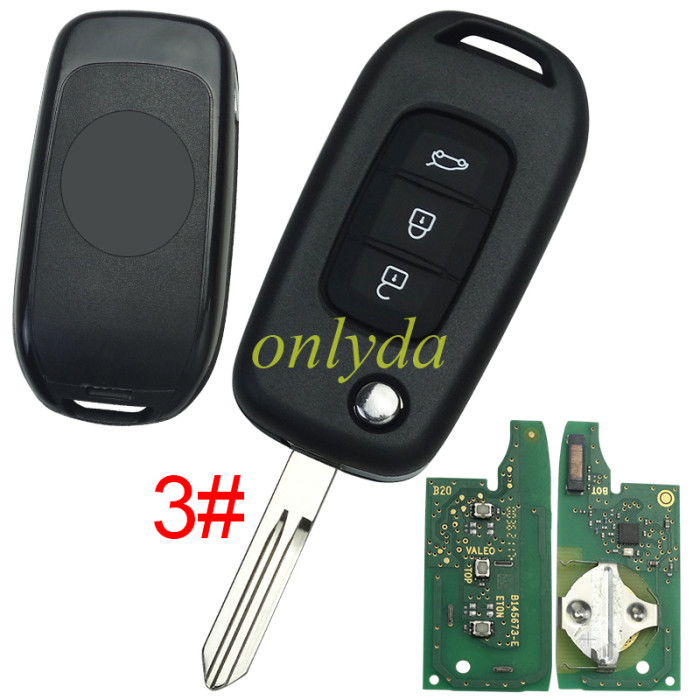 Copy Original Renault 3 button remote key  hitag AES 4A (NCF296XM) chip with 434mhz Original PCB + aftermarket shell