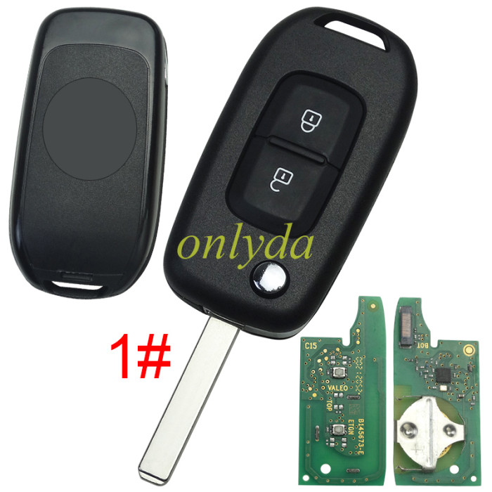 Original Renault 2 button remote key  hitag AES 4A (NCF296XM) chip with 434mhz Original PCB + aftermarket shell