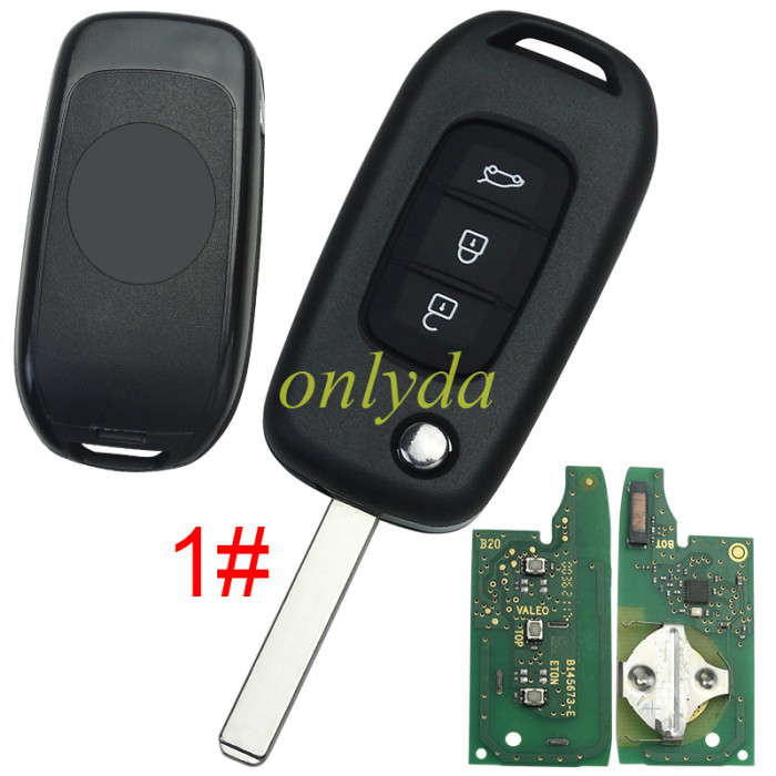 Copy Original Renault 3 button remote key  hitag AES 4A (NCF296XM) chip with 434mhz Original PCB + aftermarket shell