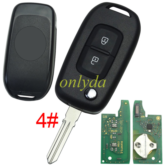 Original Renault 2 button remote key  hitag AES 4A (NCF296XM) chip with 434mhz Original PCB + aftermarket shell