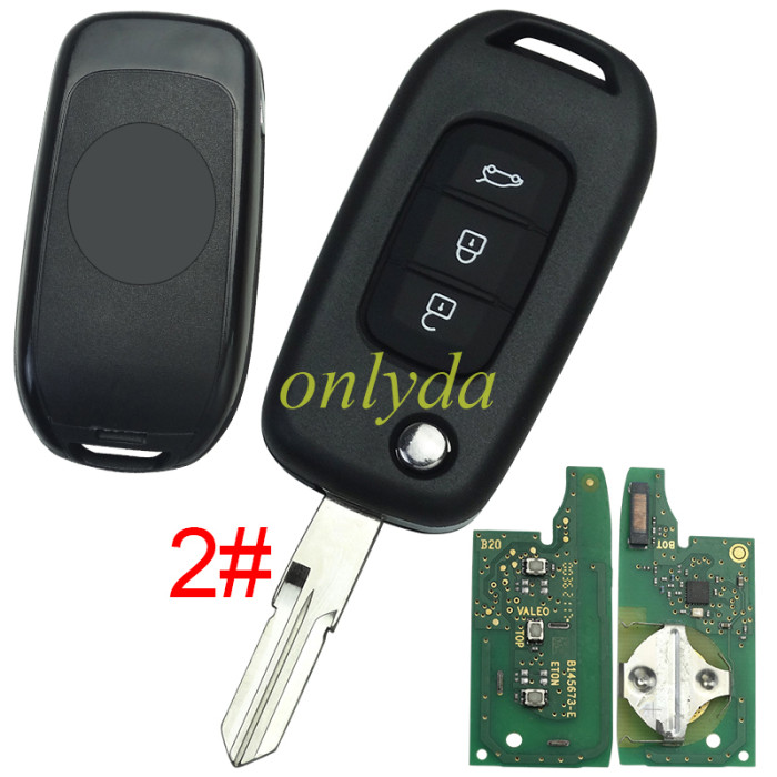 Copy Original Renault 3 button remote key  hitag AES 4A (NCF296XM) chip with 434mhz Original PCB + aftermarket shell