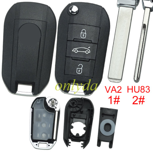 For Opel 3 button remote key blank with trunk button, with original badge, pls choose blade HU83/VA2