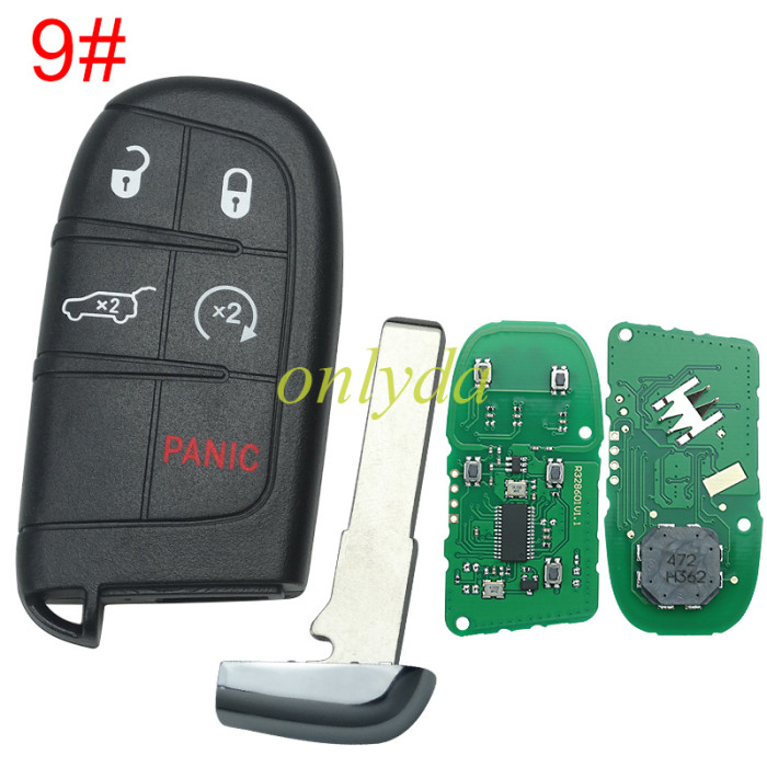 For Jeep Grand Cherokee2014-2019 Chrysler 300 Dodge Durango Journey Charger Challenger Fiat Freemont 2011-2016 Fiat Ottimo 500  46CHIPS , 433MHZ FCC ID :M3N-40821302， pls choose button