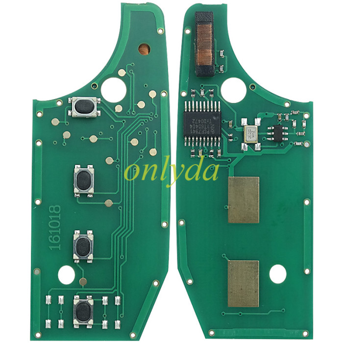 For Chrysler 2+1/3+1/4 button flip remote key 434mhz with  NCF2960M / HITAG AES / 4A  chip with   For Jeep Wrangler 2017 FCC ID: RX2RKEL9 ANATEL: 4371-14-2754,  original PCB +aftermarket key shell ,Pls choose button