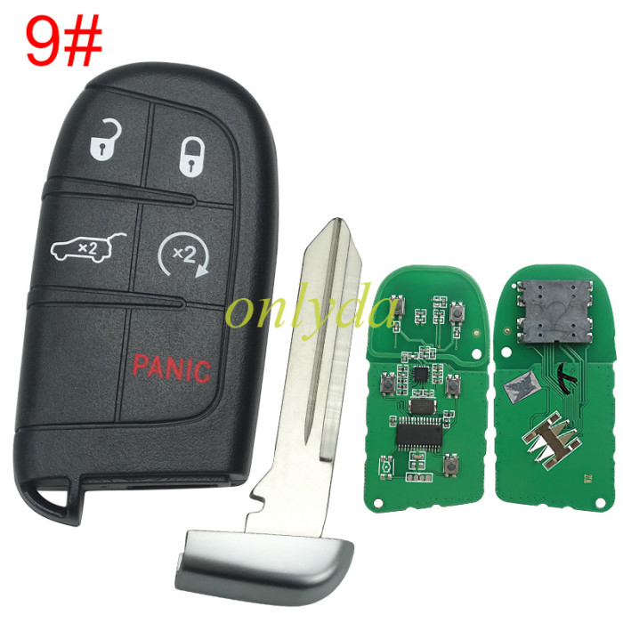 For Jeep 5 button smart key with 434mhz with 4A chip for Jeep renegade with CY24 blade  FCC:M3N-40821302