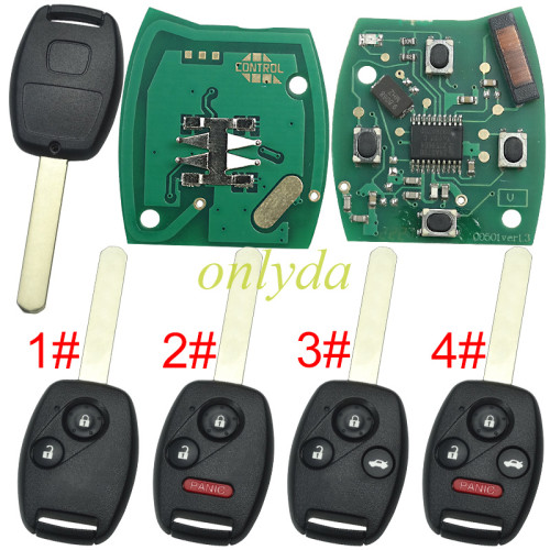 For Honda remote key HITAG 2 / 46 CHIP with 313.8mhz