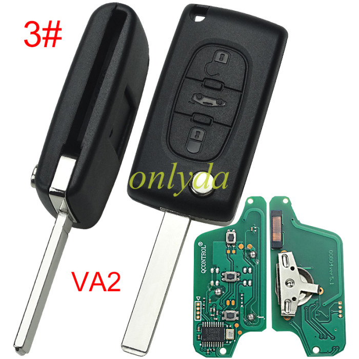 For peugeot 3B Flip Remote Key  433mhz (battery on PCB) FSK model  with 46 chip