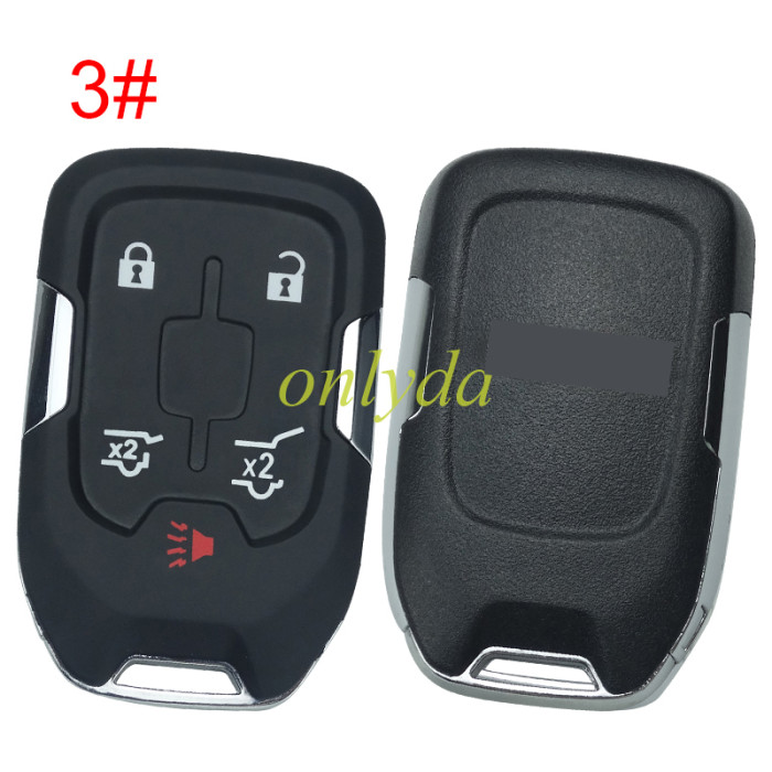 For GM  remote key blank with GMC badge place, pls choose the button