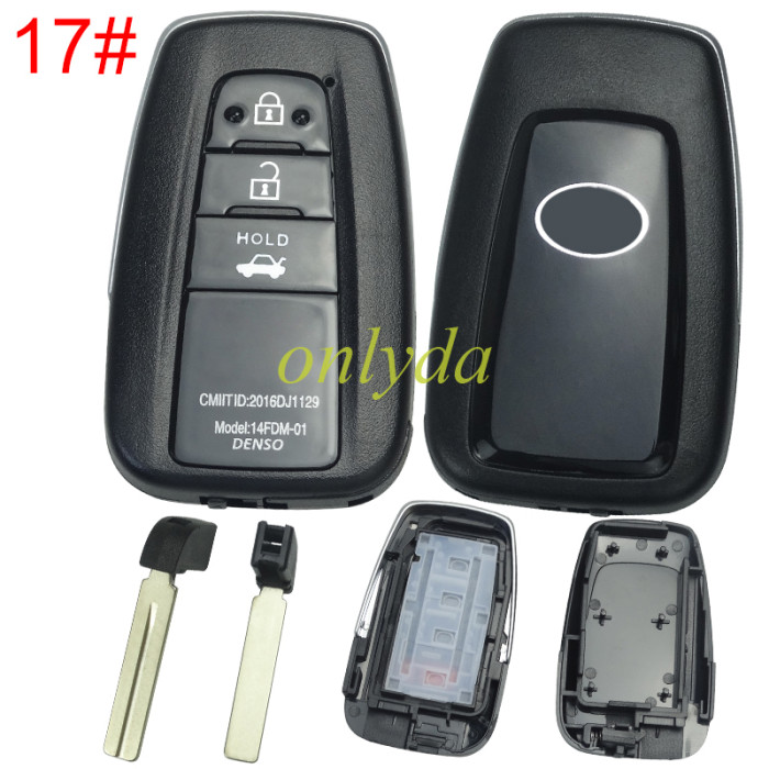 For Toyota remote key blank with blade,Back cover with badge , pls choose button model