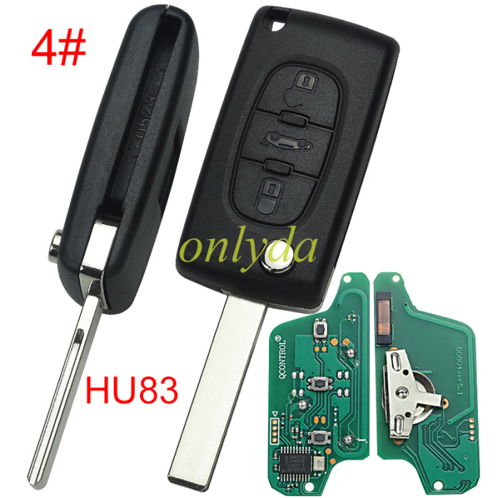For peugeot 3B Flip Remote Key  433mhz (battery on PCB) FSK model  with 46 chip