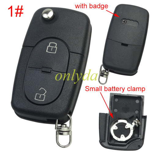 For Audi remote replacement key shell   with 1616 model battery holder, pls choose the button type