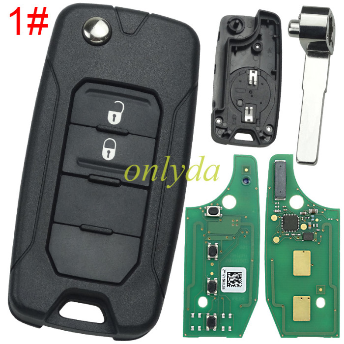 for Chrysler  Jeep Renegade FIAT 500X  2015- 2018 Remote Car Key Fob 2+1/3+1/4button with Megamos AES MQB 48  chip 433MHz  2ADFTFI5AM433TX  original PCB + after market keys shell Pls choose button