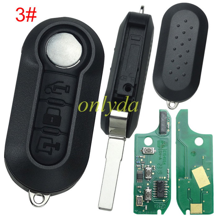 (M.Marelli BSI System) FIAT:Ducato,Bravo,500L PEUGEOT:Boxer  CITROEN:Jumper ALFA ROMEO:Giulietta IVECO:Daily 3 button remote key  PCF7946-434mhz  key profile:SIP22  with 434mhz with SIP22 blade 7946 chip ,  original PCB+aftermarkt key shell