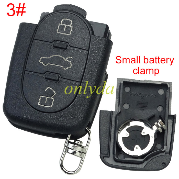 For Audi remote replacement key shell part  with 1616 model battery holder, pls choose the button type