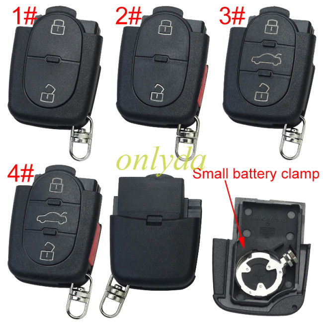 For Audi remote replacement key shell part with 1616 model battery holder, pls choose the button type