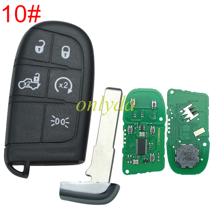 For Jeep Grand Cherokee2014-2019 Chrysler 300 Dodge Durango Journey Charger Challenger Fiat Freemont 2011-2016 Fiat Ottimo 500  46CHIPS , 433MHZ FCC ID :M3N-40821302， pls choose button