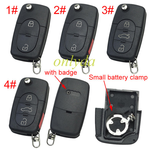 For Audi remote replacement key shell   with 1616 model battery holder, pls choose the button type