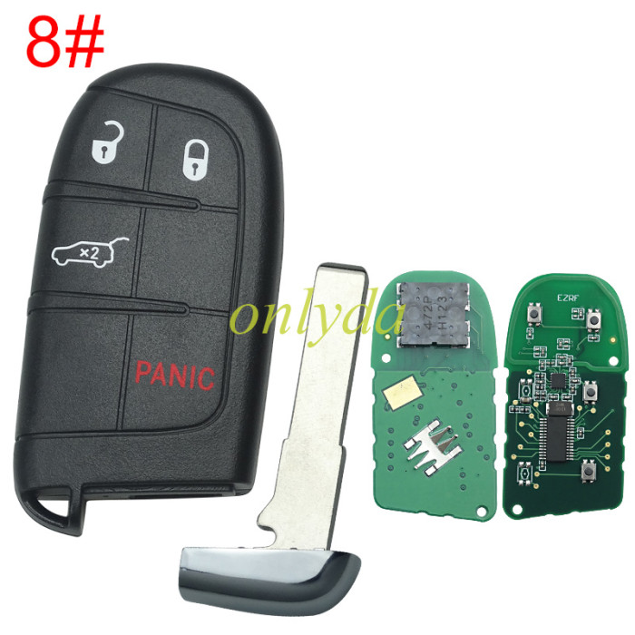 For Jeep  smart key with 434mhz with 4A chip for Jeep Compass  included SIP22 key blade FCC:M3N-40821302