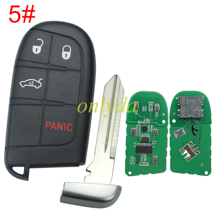 For Jeep 5 button smart key with 434mhz with 4A chip for Jeep renegade with CY24 blade  FCC:M3N-40821302