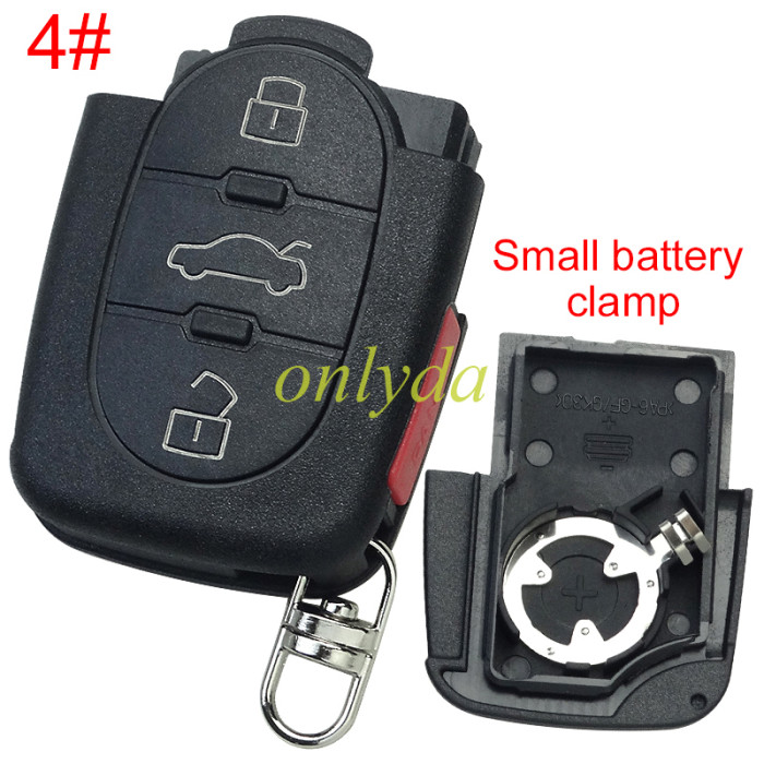 For Audi remote replacement key shell part  with 1616 model battery holder, pls choose the button type