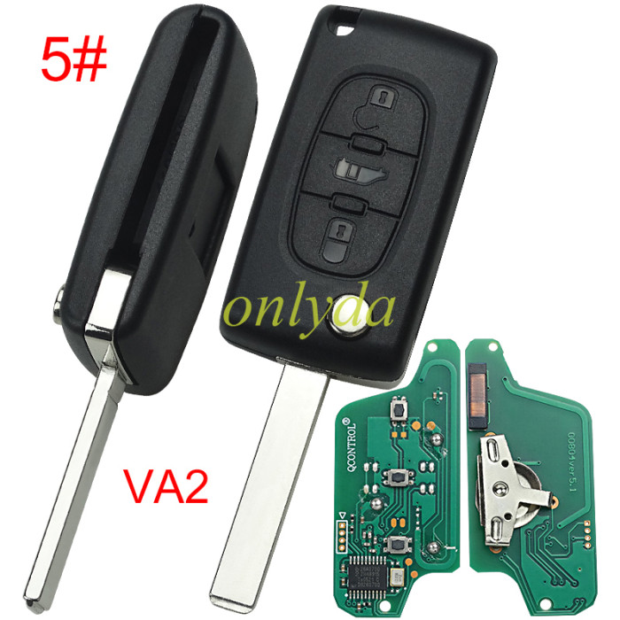 For peugeot 3B Flip Remote Key  433mhz (battery on PCB) FSK model  with 46 chip