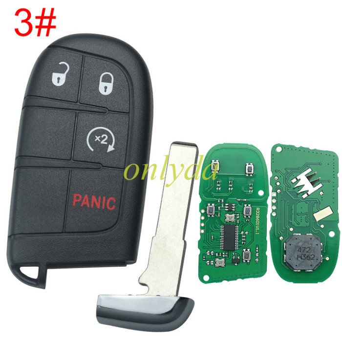 For Jeep Grand Cherokee2014-2019 Chrysler 300 Dodge Durango Journey Charger Challenger Fiat Freemont 2011-2016 Fiat Ottimo 500  46CHIPS , 433MHZ FCC ID :M3N-40821302， pls choose button