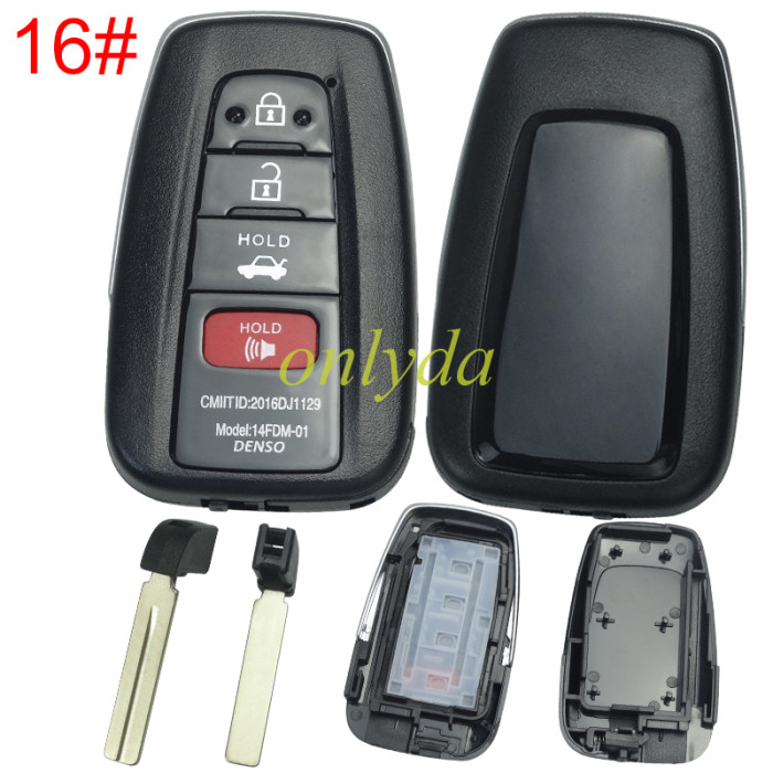 For Toyota remote key blank with blade,Back cover without badge , pls choose button model