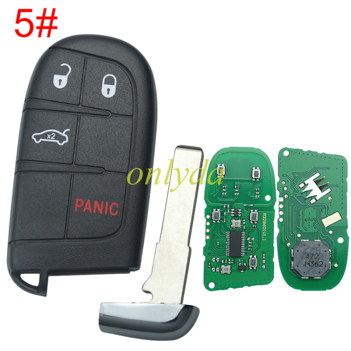 For Jeep Grand Cherokee2014-2019 Chrysler 300 Dodge Durango Journey Charger Challenger Fiat Freemont 2011-2016 Fiat Ottimo 500  46CHIPS , 433MHZ FCC ID :M3N-40821302， pls choose button