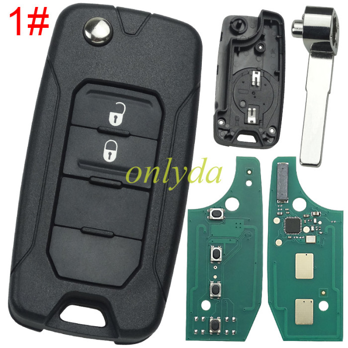 KYDZ for Chrysler 2+1/3+1/4 button flip remote key 434mhz with Megamos AES MQB 48  chip pls choose button  Renegade 2015 2016 2017 2018 Remote Car  2ADFTFI5AM433TX