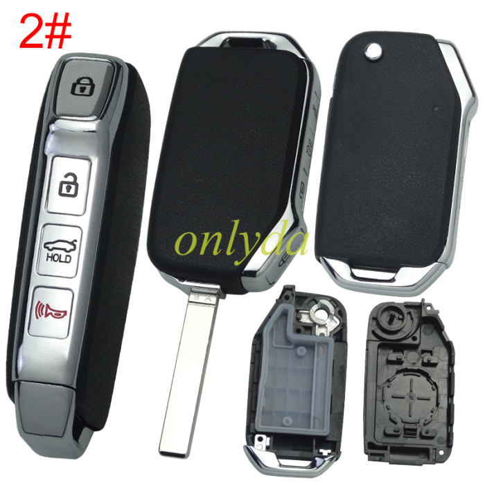 For Kia 3 /3+1 button remote key shell with key blade without badge ， pls choose button