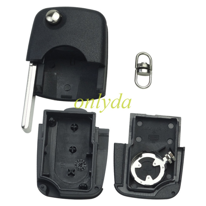 For VW  remote key blank with 1616 battery Clamp with badge,  (the key head connect face is round)， pls choose button model