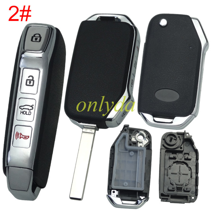 For Kia 3 /3+1 button remote key shell with key blade with badge ， pls choose button