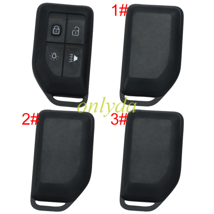 For Volvo 4 button remote key shell with key blade， 3# without Badge pls choose back cover