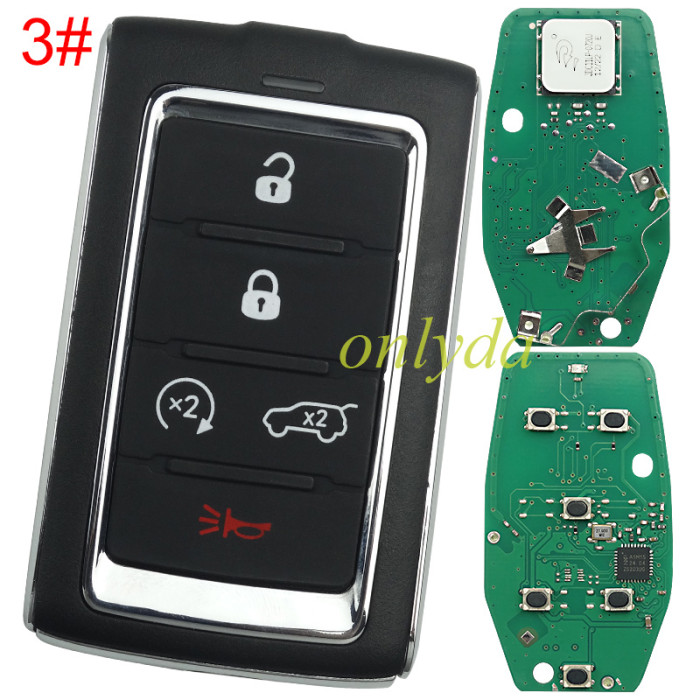 Smart Key For  2021 Jeep Wagoneer 433MHz ASK NCF29A1M / HITAG AES / 4A CHIP A3C0085150200 FCC ID: M3NWXF0B1 IC: 7812A-WXF0B1 P/N: 68377534AB(Please choose the button)