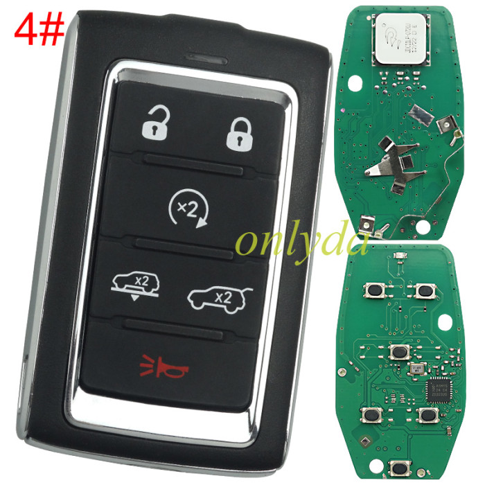 Smart Key For  2021 Jeep Wagoneer 433MHz ASK NCF29A1M / HITAG AES / 4A CHIP A3C0085150200 FCC ID: M3NWXF0B1 IC: 7812A-WXF0B1 P/N: 68377534AB(Please choose the button)