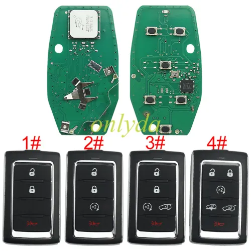 Smart Key For  2021 Jeep Wagoneer 433MHz ASK NCF29A1M / HITAG AES / 4A CHIP A3C0085150200 FCC ID: M3NWXF0B1 IC: 7812A-WXF0B1 P/N: 68377534AB(Please choose the button)