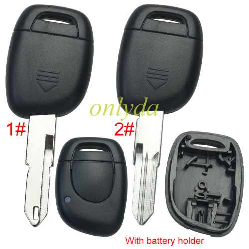 For  Renault 1 button remote key blank with battery holder NE73/Vac102, pls choose blade