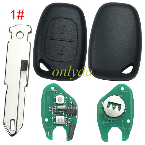 KYDZ MADE Renault:Kangoo II2004-2011 , Master II 2003-2010,Traffic II 2002-2010 Opel:Vivaro,Movano 2004-2010 Nissan interstar 2004-2014 2 button remote key pcf 7946-433mhz  before 2000 year ,please choose the blade