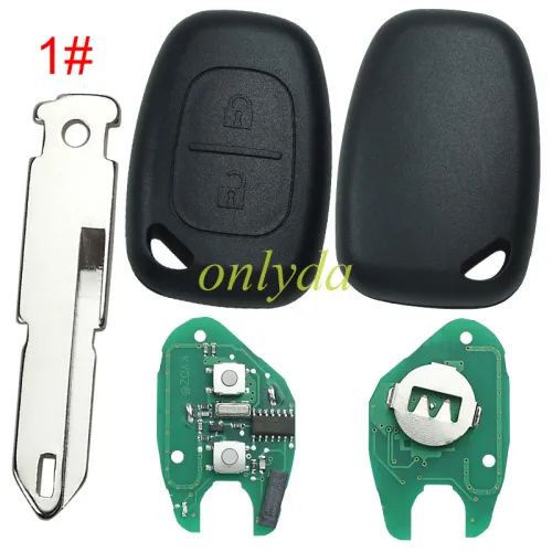 KYDZ MADE Renault:Kangoo II2004-2011 , Master II 2003-2010,Traffic II 2002-2010 Opel:Vivaro,Movano 2004-2010 Nissan interstar 2004-2014 2 button remote key pcf 7946-433mhz  before 2000 year ,please choose the blade