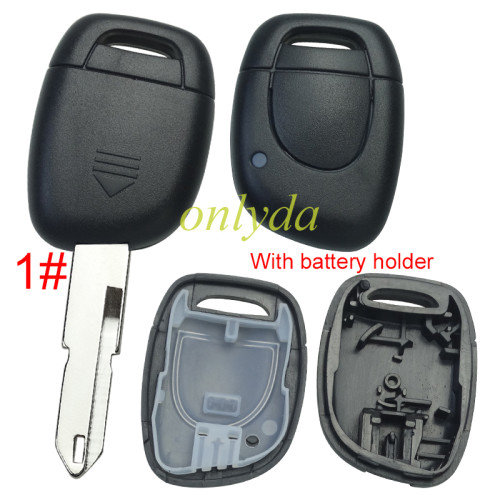For  Renault 1 button remote key blank with battery holder NE73/Vac102, pls choose blade