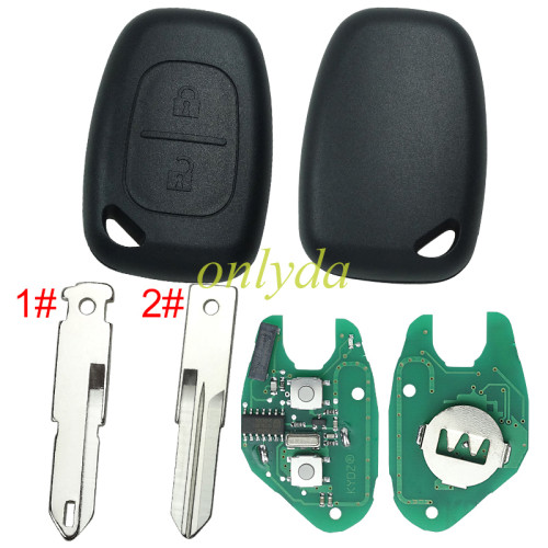 KYDZ MADE Renault:Kangoo II2004-2011 , Master II 2003-2010,Traffic II 2002-2010 Opel:Vivaro,Movano 2004-2010 Nissan interstar 2004-2014 2 button remote key pcf 7946-433mhz  before 2000 year ,please choose the blade