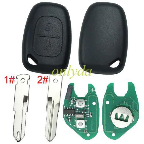 KYDZ MADE Renault:Kangoo II2004-2011 , Master II 2003-2010,Traffic II 2002-2010 Opel:Vivaro,Movano 2004-2010 Nissan interstar 2004-2014 2 button remote key pcf 7946-433mhz  before 2000 year ,please choose the blade