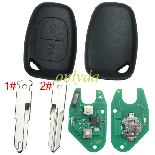 For Renault:Kangoo II, Master II,Traffic II Opel:Vivaro,Movano 2 button remote key NXP26A0- aftermarket pcf7946-433mhz  before 2000 year ,please choose the blade