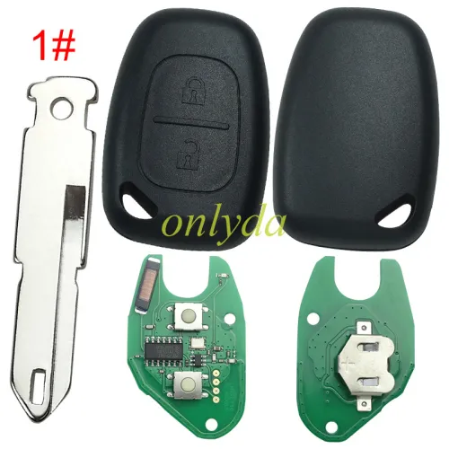 High quality For Renault:Kangoo II, Master II,Traffic II Opel:Vivaro,Movano 2 button remote key with original PCF7946AT-433mhz  before 2000 year ,please choose the blade