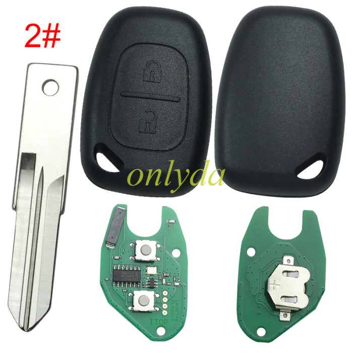 For Renault Clio ,Kango  2button remote with 434mhz after 2000 year with PCF7947AT chip inside，please choose the blade