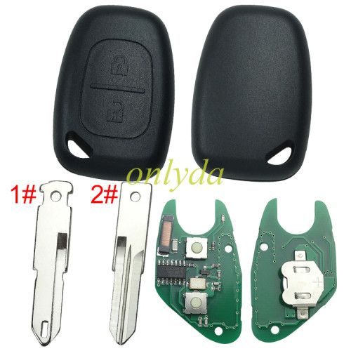 High quality For  Renault 2 button remote key original pcf 7946-433mhz  before 2000 year, support Kangoo II, Master II,Traffic II Opel:Vivaro,Movano