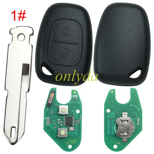 For Renault:Kangoo II, Master II,Traffic II Opel:Vivaro,Movano 2 button remote key NXP26A0- aftermarket pcf7946-433mhz  before 2000 year ,please choose the blade