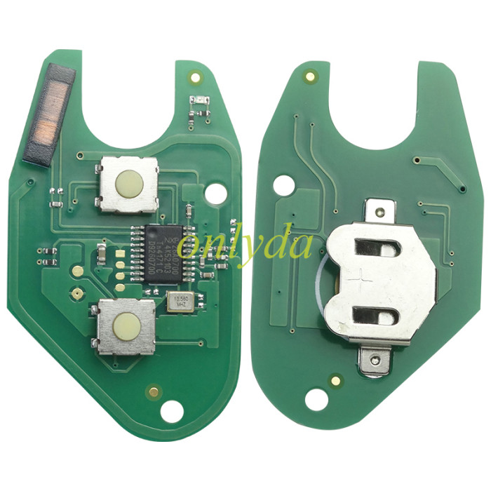 For Renault Clio ,Kango  2button remote with 434mhz after 2000 year with NXP26A0- aftermarket pcf7947  chip inside，please choose the blade