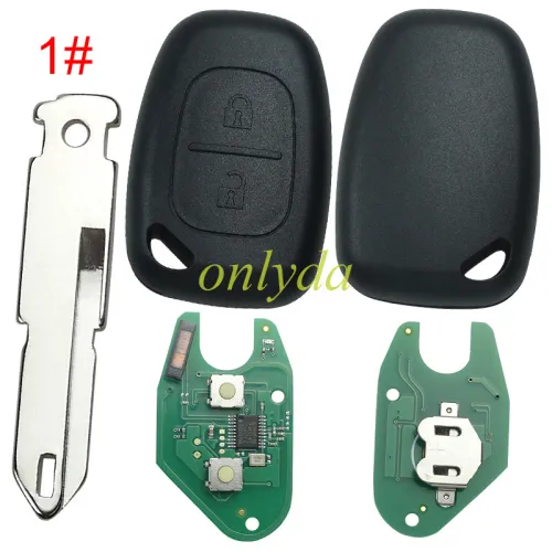 For Renault Clio ,Kango  2button remote with 434mhz after 2000 year with NXP26A0- aftermarket pcf7947  chip inside，please choose the blade